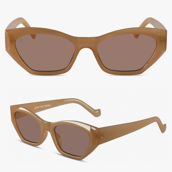 Own The Trend Cat Eye Sunglasses, Beige - Picture 3 of 5